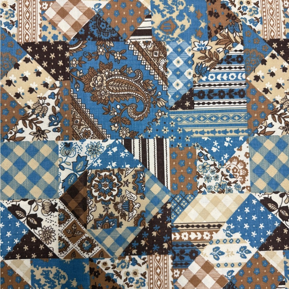 Vintage Perriwig Prints by Waverly Blue Brown Patchwork Quilt Pattern 5.5 Yards